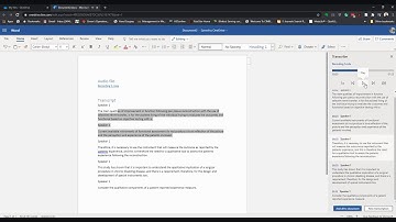 Audio transcription feature in Word