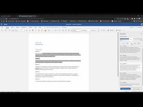 Audio transcription feature in Word