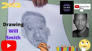 drawing  Will Smith time lapse video || Time lapse video of  Will Smith drawing in  youtube 2022