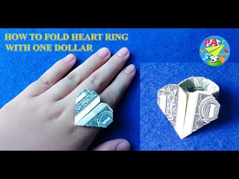 Dollar Origami|How To Fold Heart Ring With One Dollar