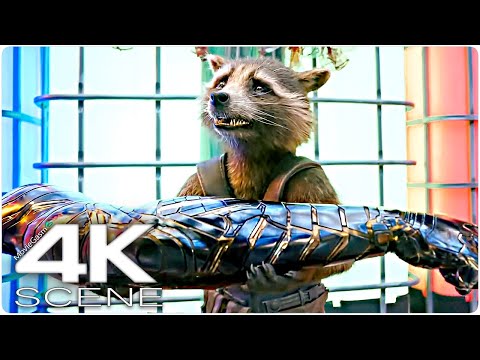 Rocket Gets Bucky's Vibranium Arm (2022) 4K Scene | Guardians Of The Galaxy 3 Holiday Movie Clip