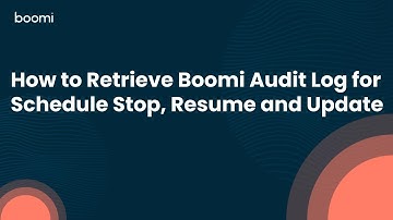 How to Retrieve Boomi Audit Log for Schedule Stop, Resume and Update