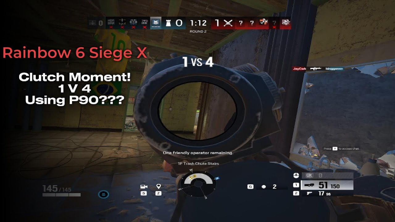 Tom Clancy's Rainbow 6 Siege X | Clutch Moment 1v4 | Pake P90 Enak ...