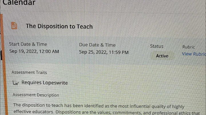 Disposition to Teach - Michele Parks