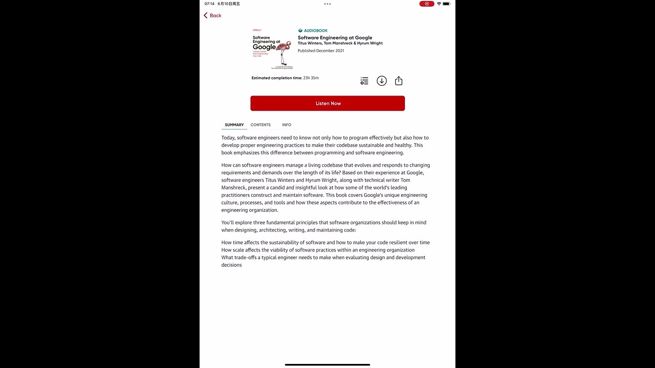 AudioBooks x O'Reilly App