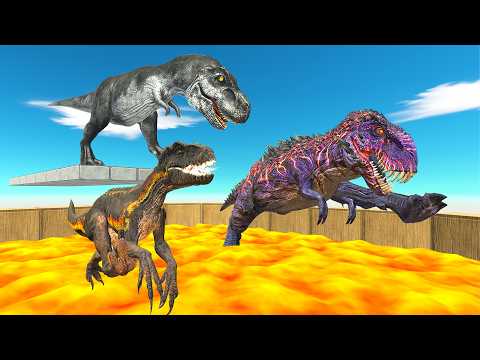 DINOSAURS JUMP OVER LAVA HOLE #2 - Animal Revolt Battle Simulator