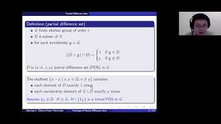 Shuxing Li, Packings of Partial Difference Sets, 2022.07.05