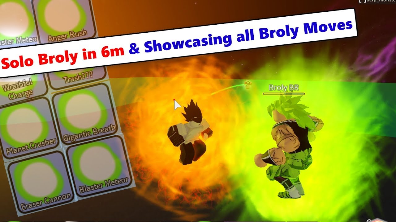 Solo Broly In 6 Minutes Showcasing All Broly Moves Op Dbz Final Stand Youtube - solo vs broly en 3 minutos dbzfs roblox