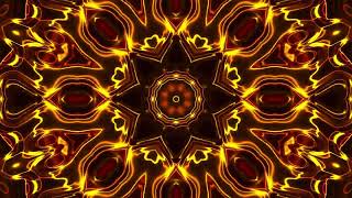 Golden VJ kaleidoscope Background Loop