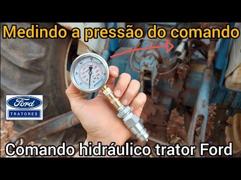 Testando a pressão hidráulica do trator Ford | Manômetro na saída do comando! Ford 5610