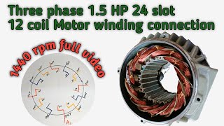 3 Phase 1440 Rpm Motor Chain Winding Connection With Diagrammotor Winding15 Hp 24 Slot 1440 Rpm