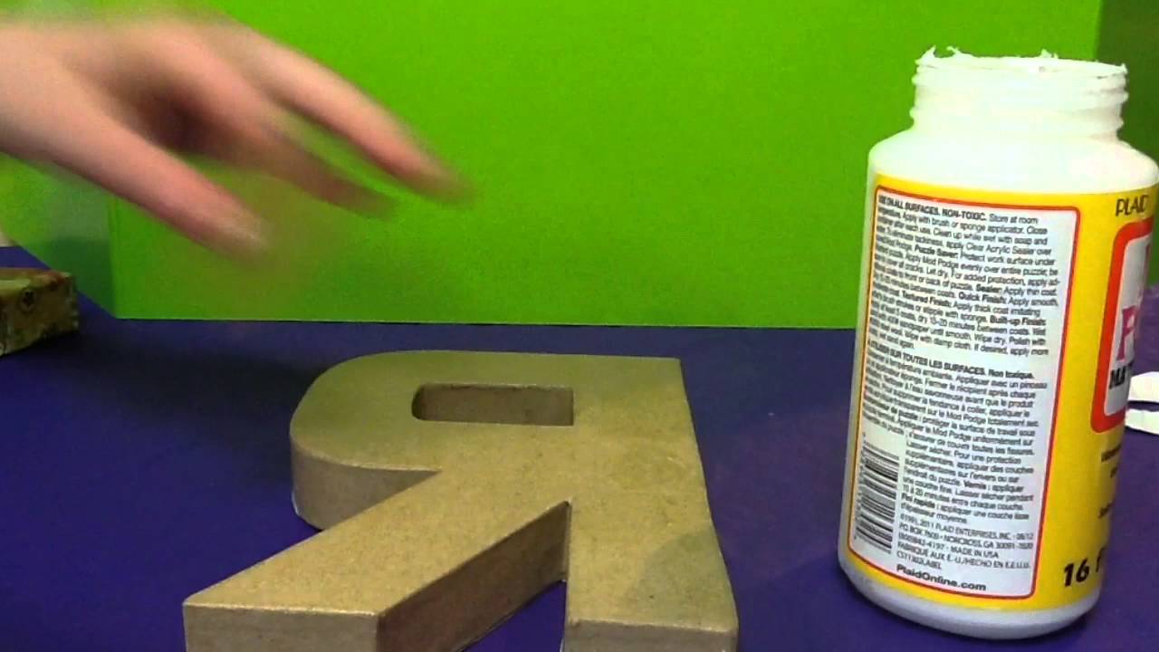 Diy Mod Podge Letter - YouTube