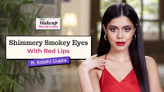 Shimmery Smokey Eyes With Red Lips ft. Siddhi Gupta - POPxo Makeup Masterclass screenshot 5
