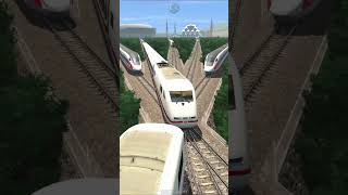 High-speed trains collide with each other on the railway track