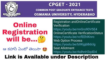 CPGET 2021| Registration Process  and Online Certificate Verification| Updates| The Masters edu