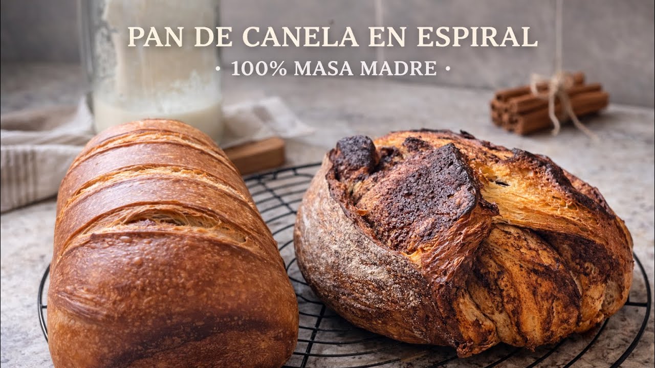 Pan de canela con masa madre (Cinnamon Swirl) | esponjoso y fácil paso a paso