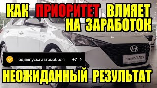 Как приоритет влияет на заработок в Яндекс Такси? Неожиданный результат эксперимента.