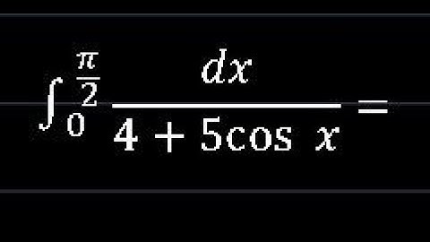Evaluate the integral int(0)^(pi//2) (dx)/(4+5cosx ) | Problem based on Definite integral #integral