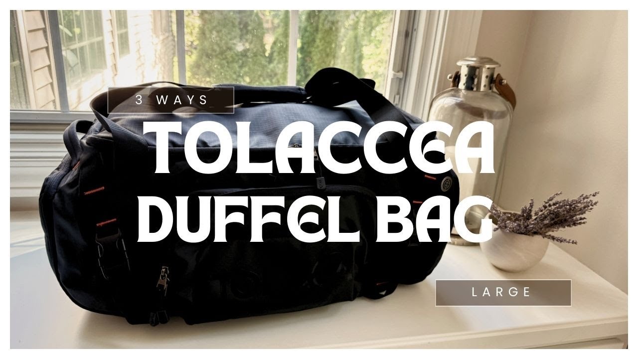 Tolaccea Gym Bag for Men Women, Large Sport Duffel Bag with Shoe Compartment Wet Compartment, Travel Duffel Bag Backpack, Weekend Bag Carry On Backpack for Gym, Travel, Fitness, Workout (Black