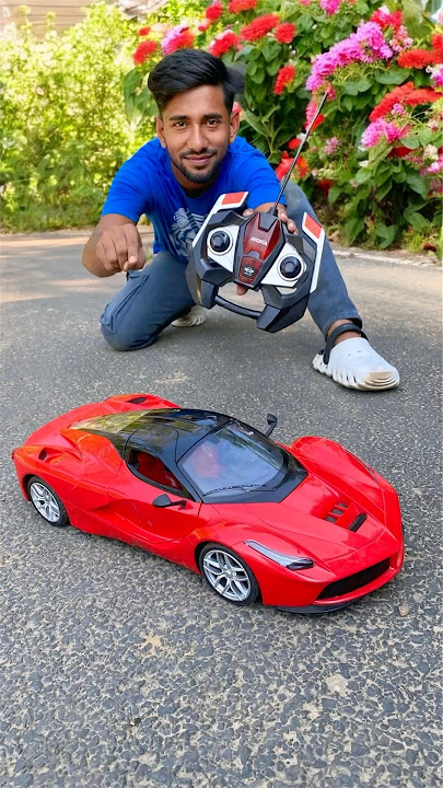 Red colour remote control ferrari car Unboxing 🔥
