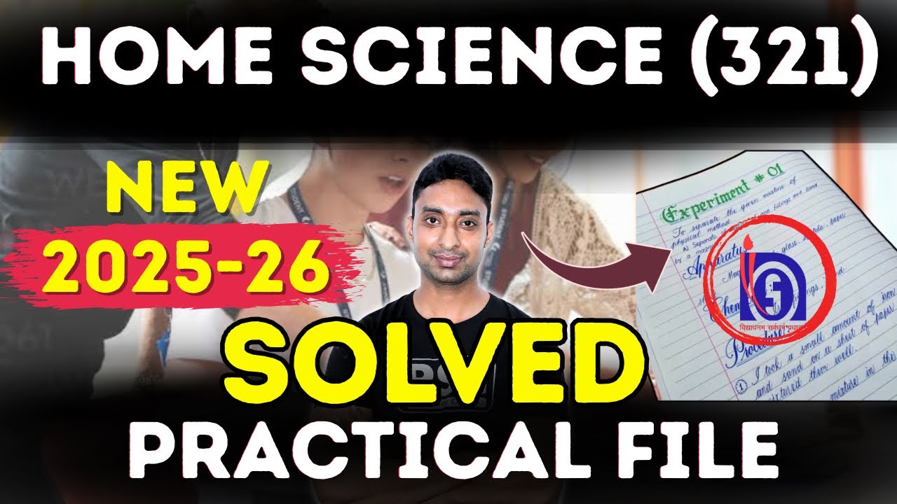 NIOS Home Science 321 Solved Practical File | How to make Home Science ...