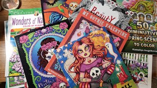 Adult Coloring Completed Pages February, March, and April 2025!