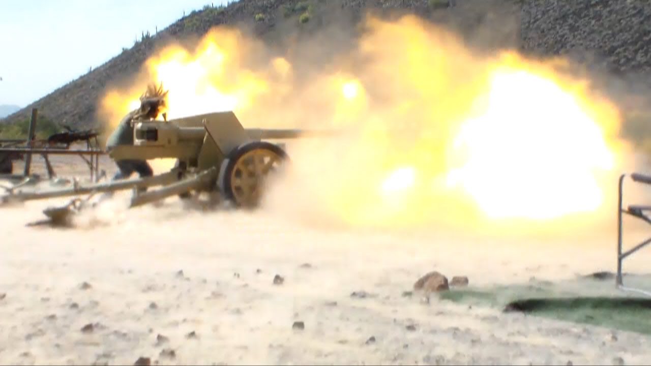natuurlijk Antagonist Uitverkoop Pak-40 German 75mm AT Gun Firing - YouTube