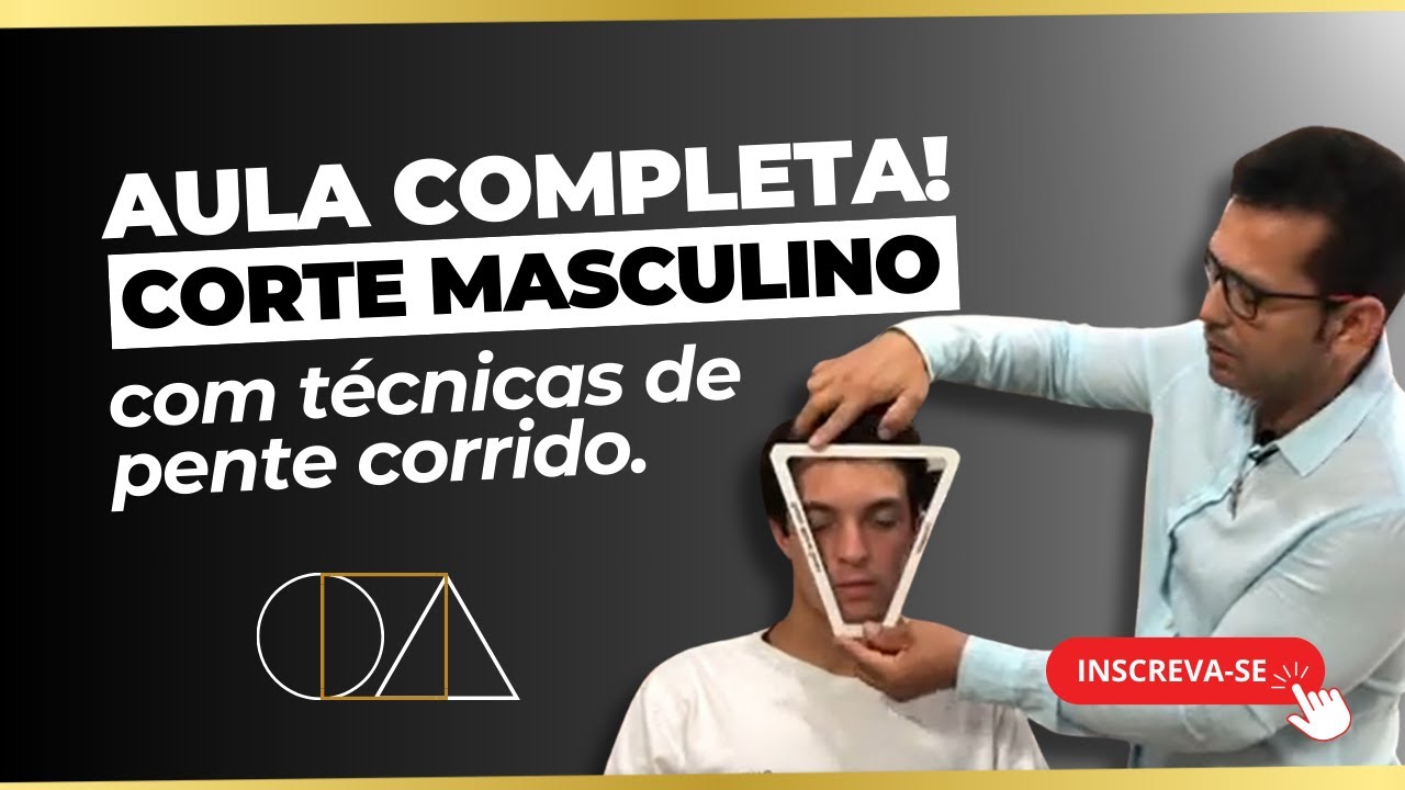 Aprenda a fazer corte masculino na tesoura com técnicas de pente corrido.