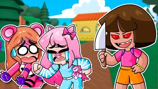 Lovely Ela y Saoli ESCAPAN de DORA.EXE en ROBLOX 😱 HUNGRY DORA