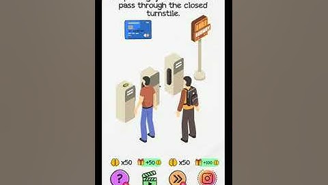 BRAINDOM HELP THE GUY ON THE LEFT TO PASS THROUGH THE CLOSED TURNSTILE