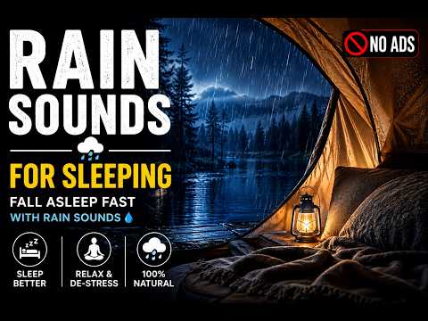 5 Hours Rain Sounds For Sleeping, Fall Asleep Fast with Rain Sounds 🌧️ Cozy Tent | No Ads