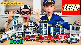 BEST Lego City Cops & Robbers Skits! Emergency Vehicles and Costume Pretend Play | JackJackPlays