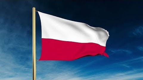 4K Poland flag slider style. Waving in the wind with cloud background animation Stock video