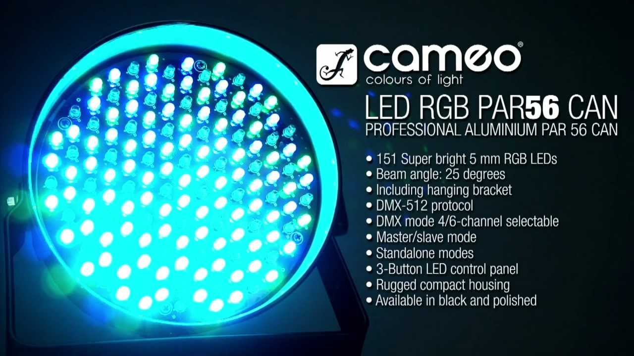 Cameo Light Par 56 Can 151 X 5 Mm Led Par Can Rgb Youtube