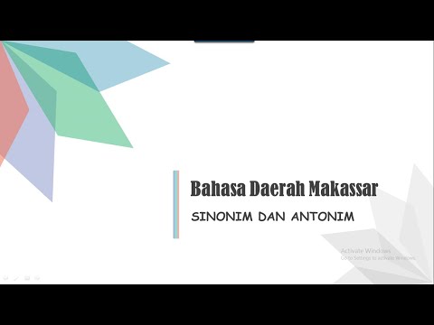 Sinonim dan Antonim | Bahasa Daerah Makassar Kelas VII
