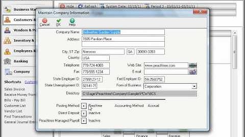 Peachtree Tutorial Changing Your Company