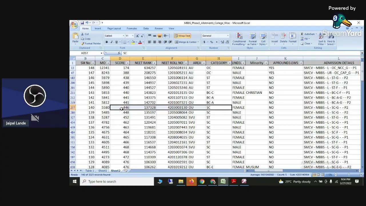 AP NEET 2021 ROUND 3 CUTOFF LIVE