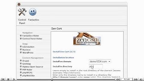 Installing ZenCart from Fantastico - Zencart Tutorial