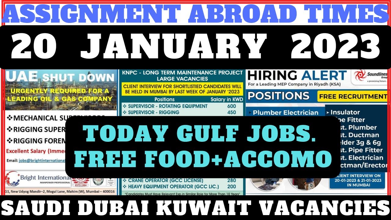 assignment abroad gulf job today