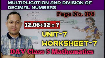 DAV class 5 maths unit 7 worksheet 7 Multiplication and Division of Decimal Numbers