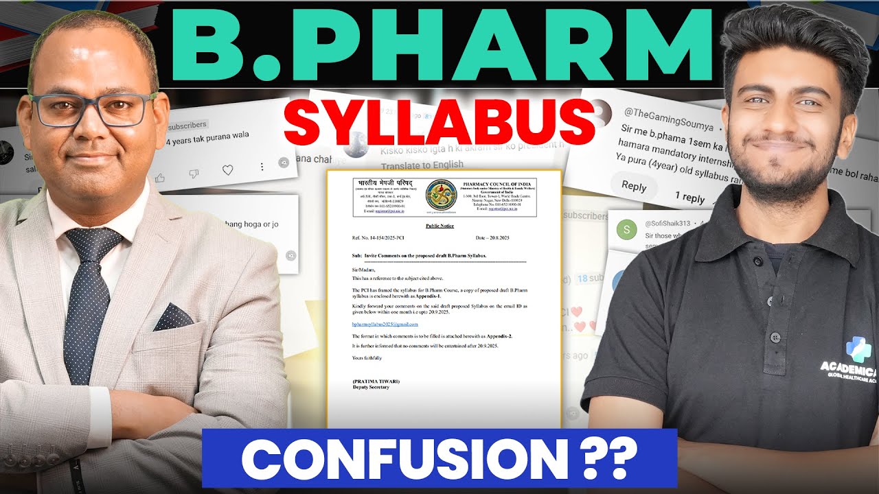 PCI B.Pharm Syllabus 2025 Update | Key Changes for 1st, 2nd & 3rd Year ...