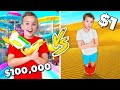 $1 VS $10,000 WATERPARK CHALLENGE!