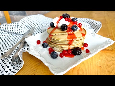 Super FLUFFY \u0026 HEALTHY Pancakes! Perfect breakfast for kids | ფაფუკი და ჯანსაღი ბანანის ფენქეიქები
