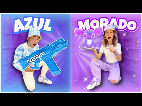 Comprando TODO DE UN SOLO COLOR / Azul VS Morado / Mika Sofi Reto de colores