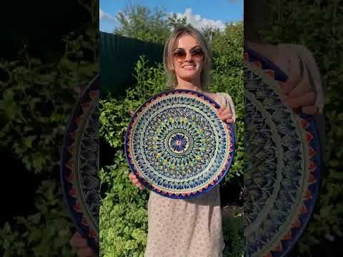 Ляган діаметр 42 см, велика керамічна тарілка ручної роботи, видео 3