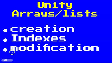 Basics of Arrays and Lists with Unity
