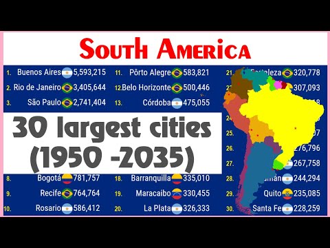 วีดีโอ: เมืองที่ใหญ่ที่สุดในอเมริกาใต้โดยประชากร