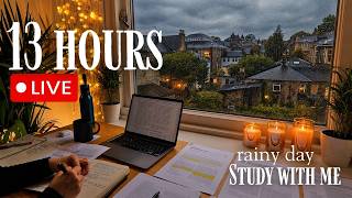 13+ HOUR STUDY WITH ME on A RAINY DAY 🎓  Scottish Highlands | Pomodoro | Deep Work Mode | No Music