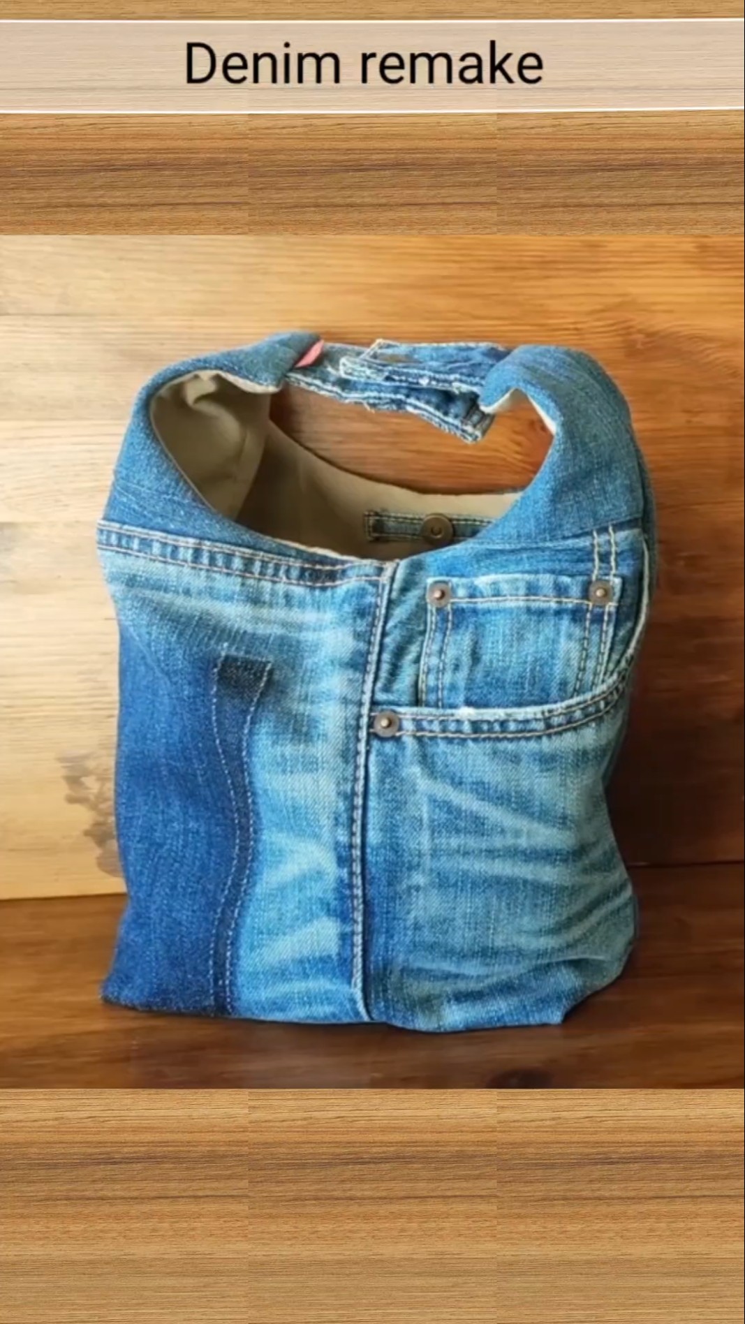 きょーたんグリーンデニムリメイクバッグ（L）No.727☆ハンドバッグ きょーたん様専用グリーンデニムリメイクバッグ（L）No.727