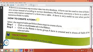 Class 8 chapter 2 Microsoft Access Queries Forms and Report